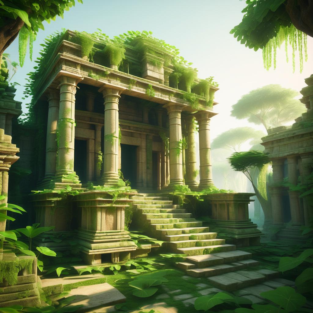 Mystical Ancient Temple Ruins in 3D