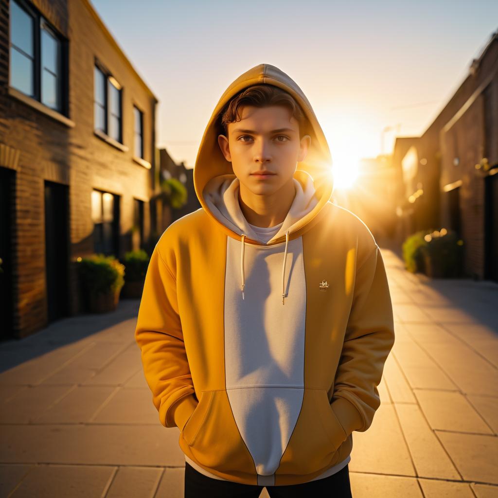 Candid Wide-Angle Shot of Tom Holland