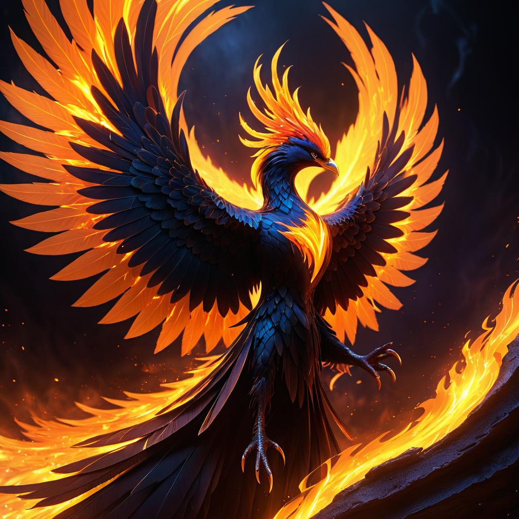 Elegant Phoenix Rising Portrait in Fantasy Style