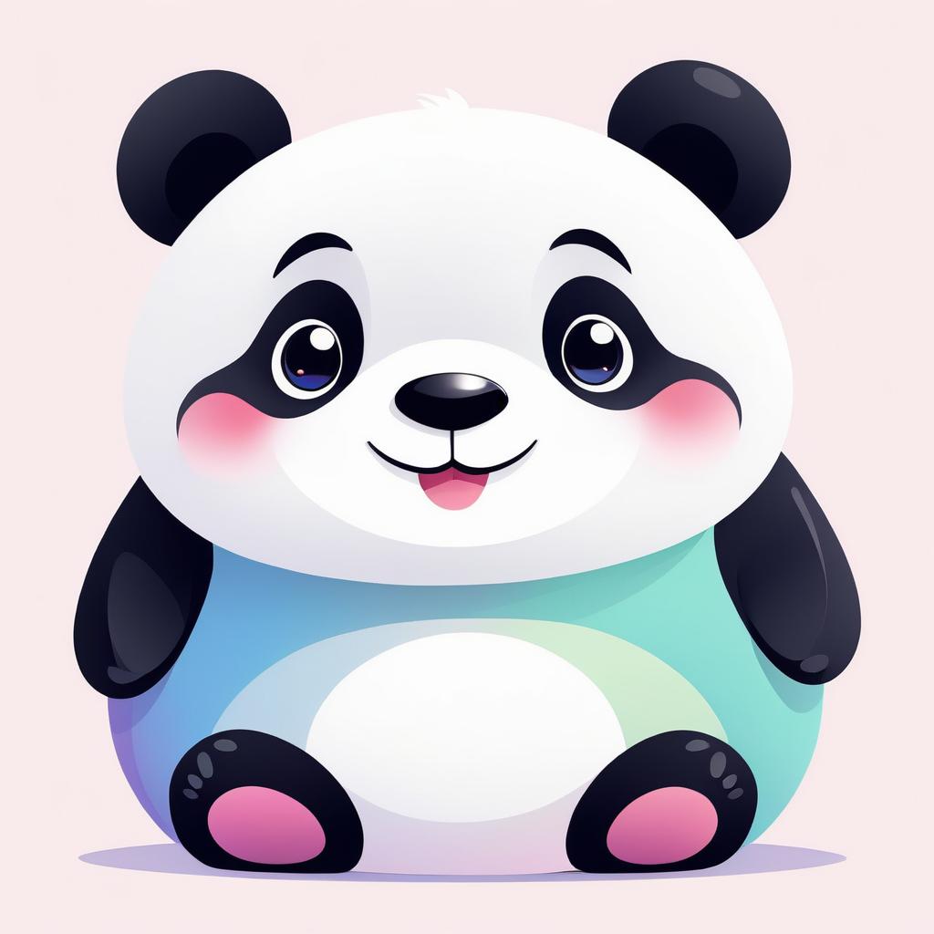 Adorable Cartoon Panda with Joyful Charm