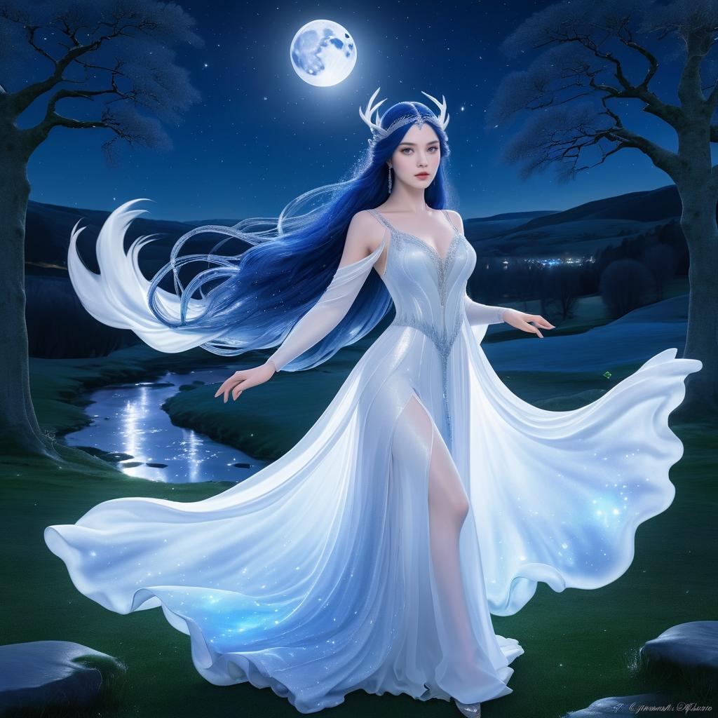 Enchanting Nighttime Scene with Lady Morgana