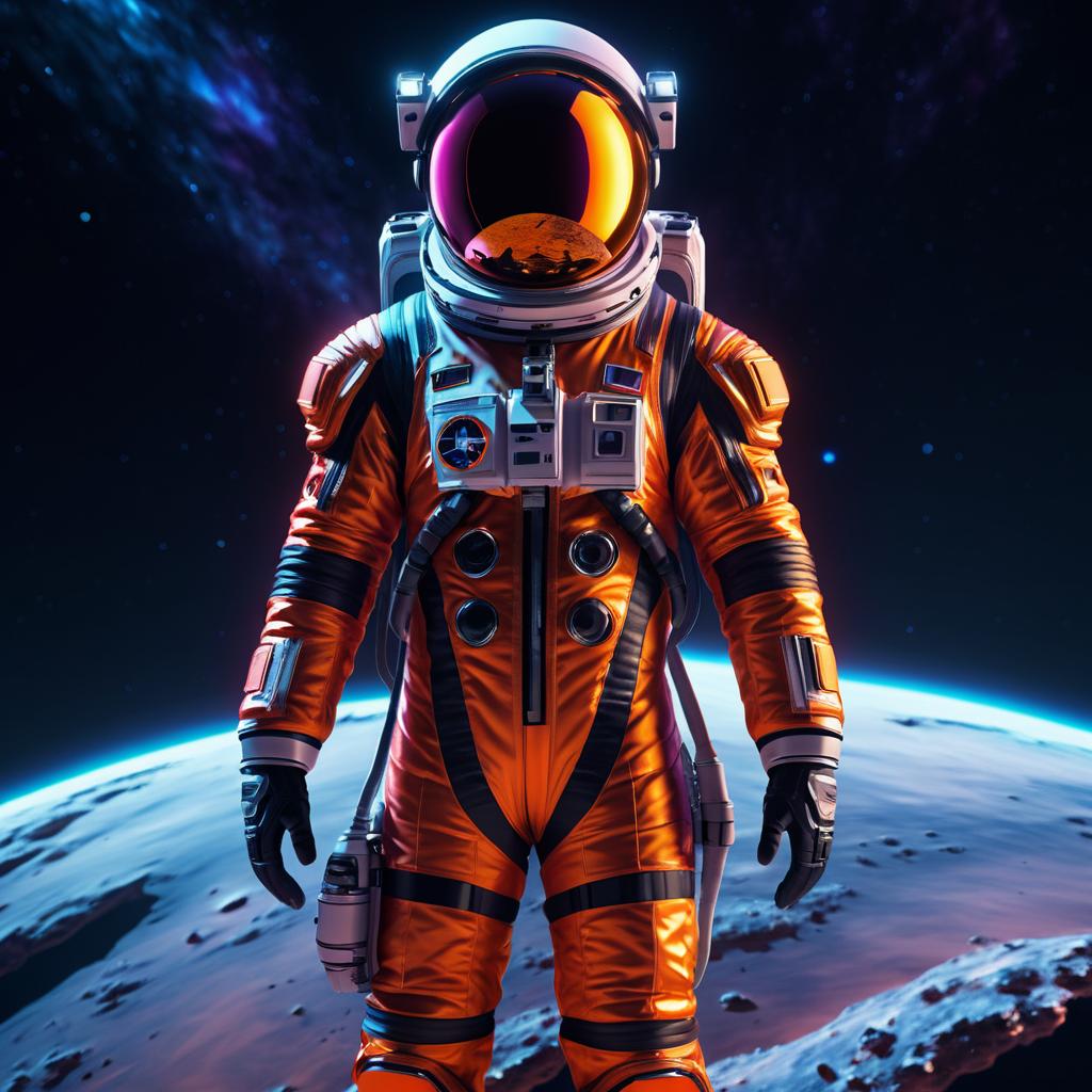 Daring Astronaut in Stunning Infrared Portrait