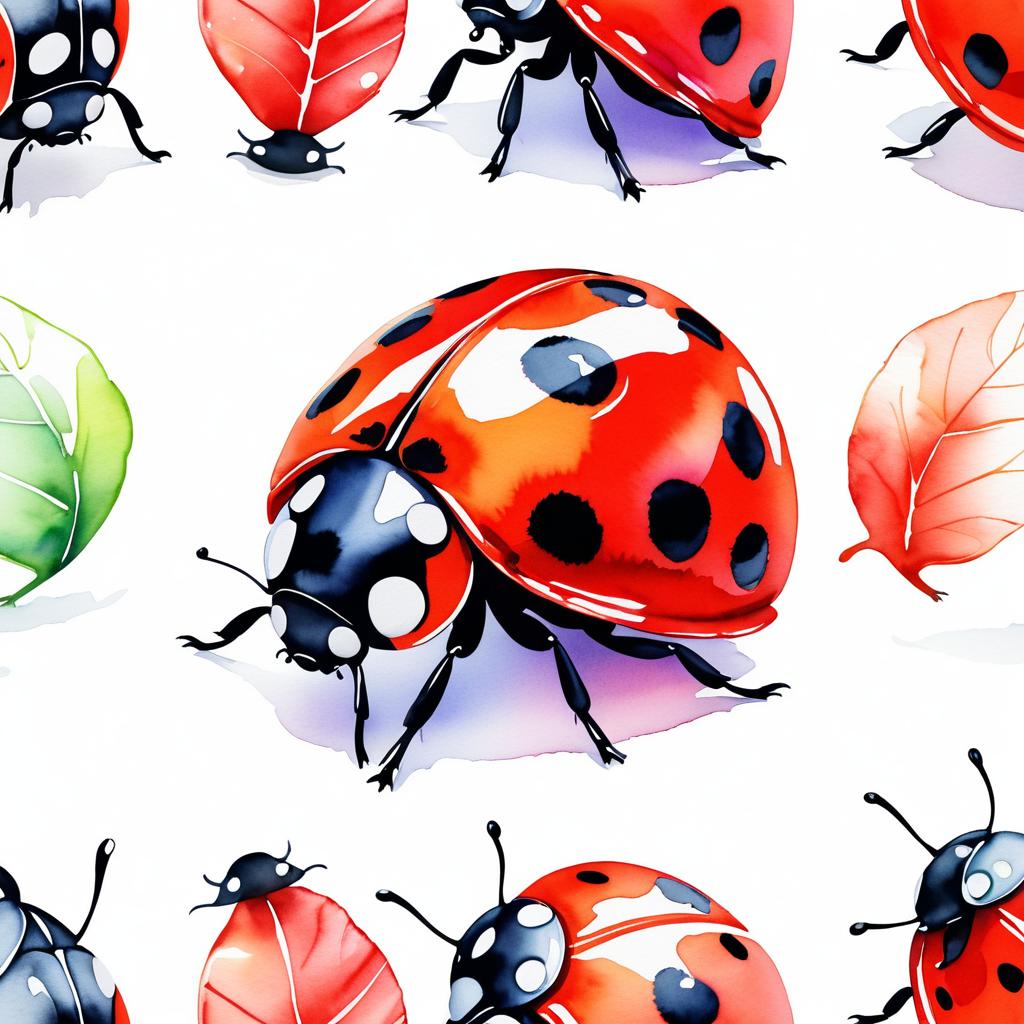 Colorful Hand Drawn Ladybug Illustration