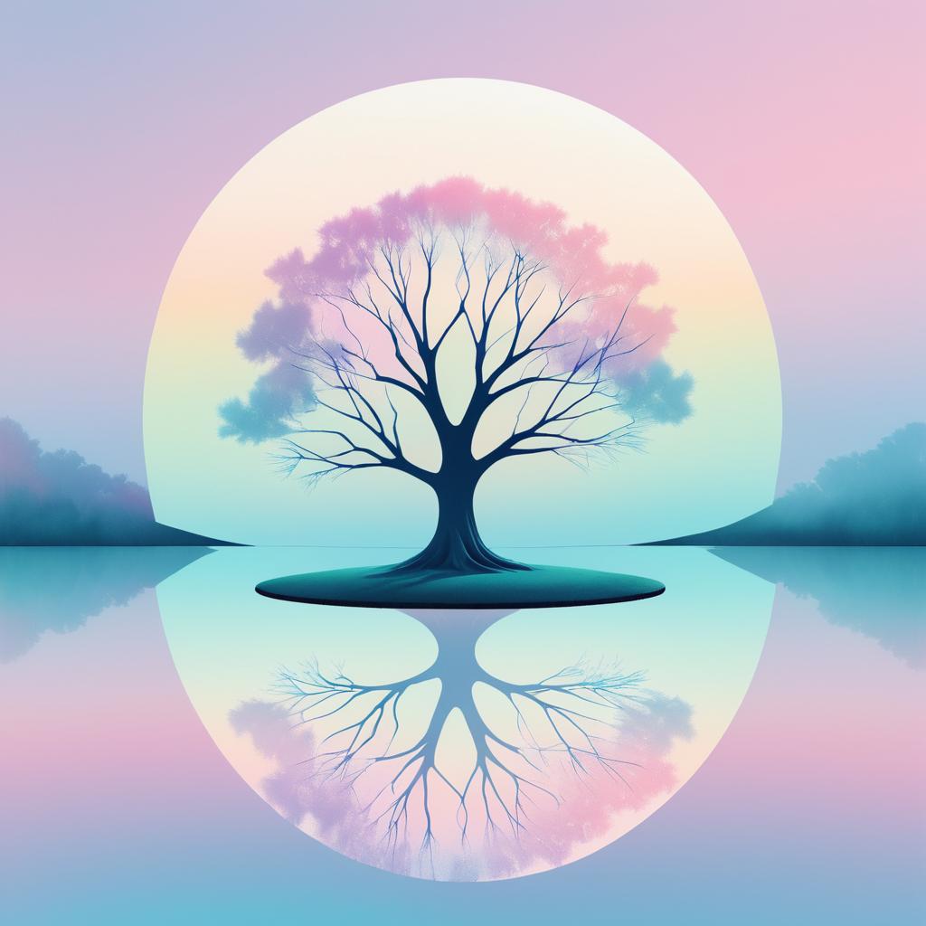 Dreamy Pastel Surreal Tree Design