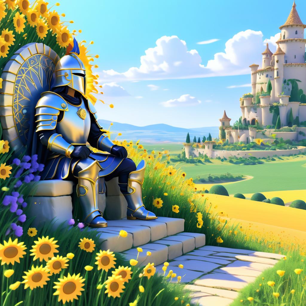 Brave Knight and Blooming Landscape Adventure