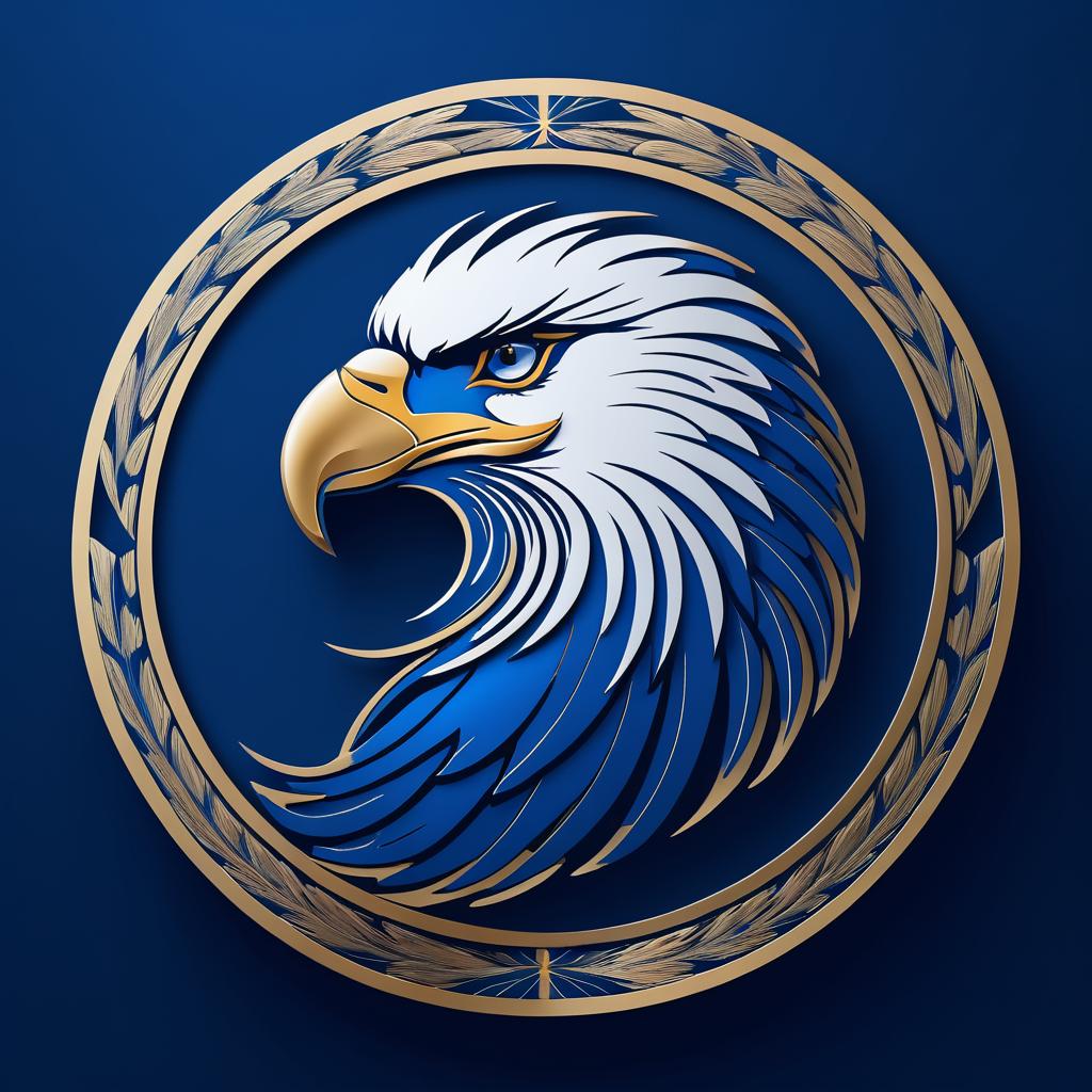 Elegant Eagle Logo with Blue Circle