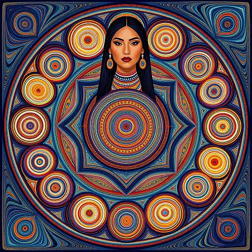 Psychedelic Geometric Indigenous Woman