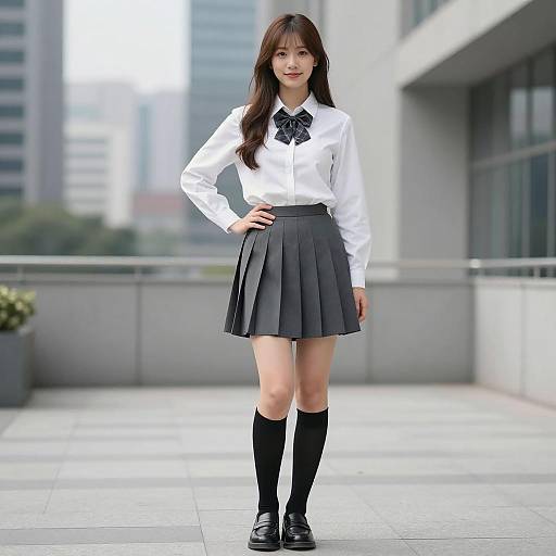 Stylish Asian Woman in Urban Setting