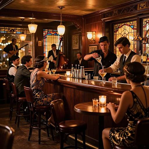 Cozy 1920s Speakeasy Bar Interior