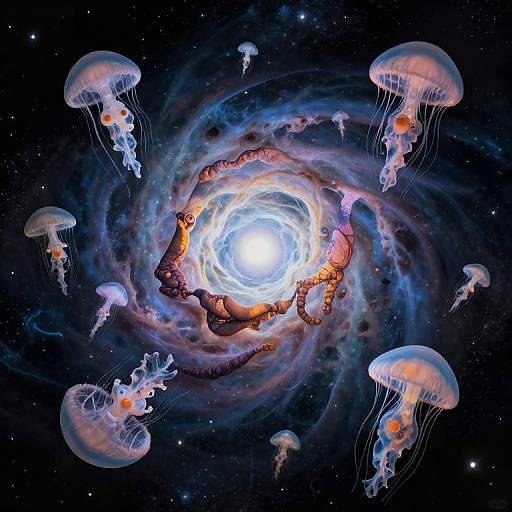 Dystopian Cosmic Nebula Creatures