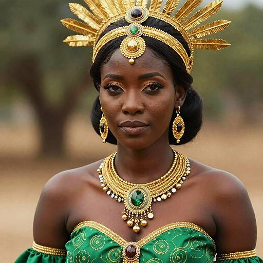 African Continent Costume Close-Up