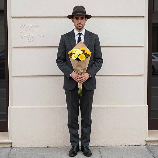 Elegant Man with Yellow Flowers