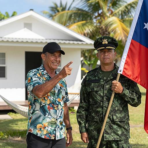 Two Men Outdoors in Tropical Setting