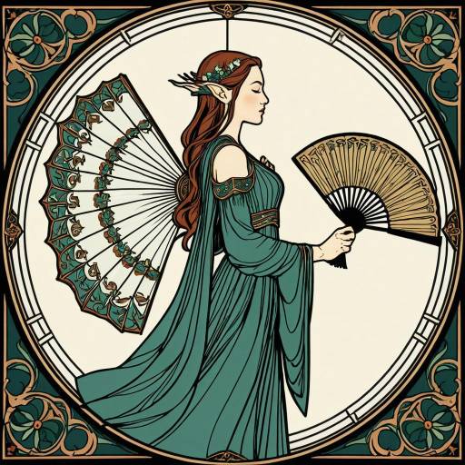Art Nouveau Elven Maiden in Cel Animation