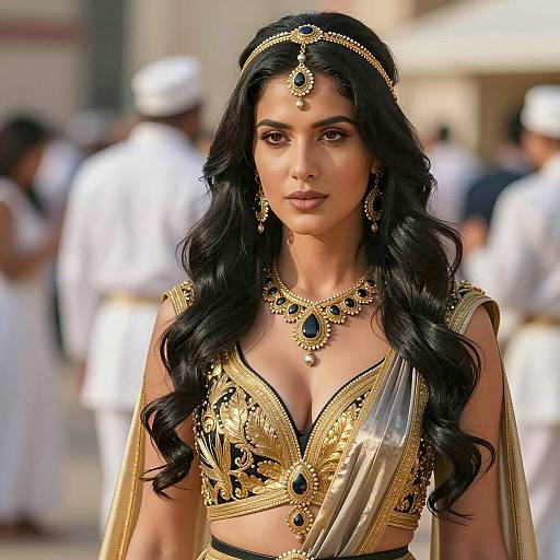 Elegant Portrait of a Woman in Gold