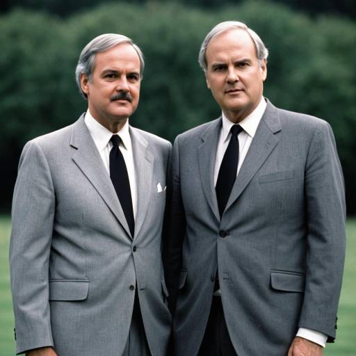 Two Mature Men in Grey Suits