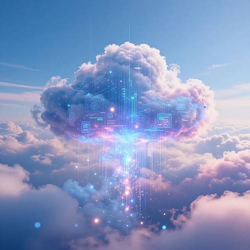 Ethereal AI Soaring Through Digital Clouds