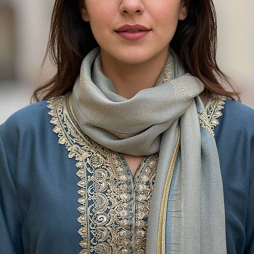 Close-Up Woman in Scarf Costume