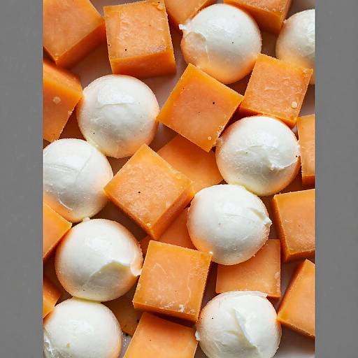 Close-Up of Peppered Cheese Cubes