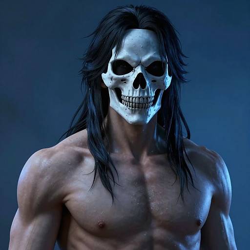 Hyperrealistic CGI Muscular Skull Mask