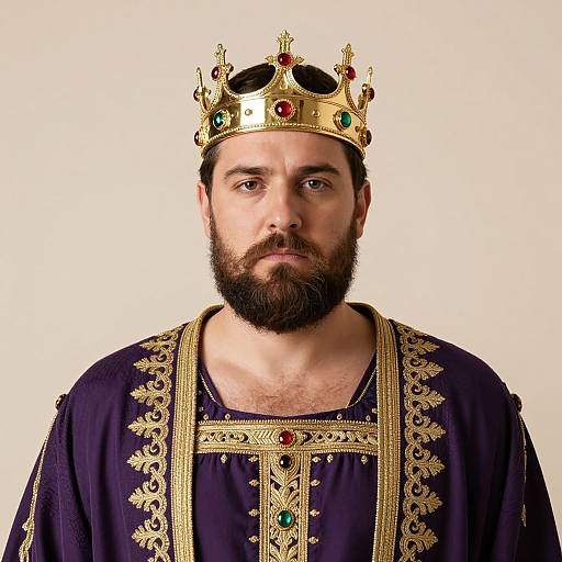 Regal Man with Golden Crown