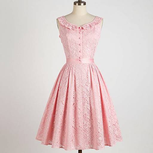 Vintage 1950s Pink Lace Dress