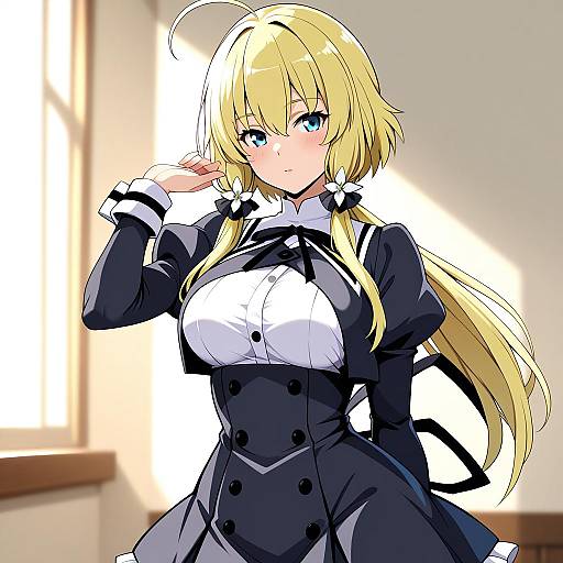 Illustration of Amano soraha, assault lily in the style of Lainart