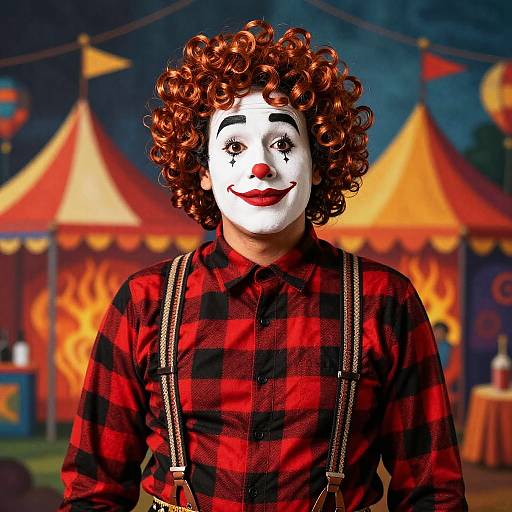 Exuberant Carnival Mime in Fauvist Style