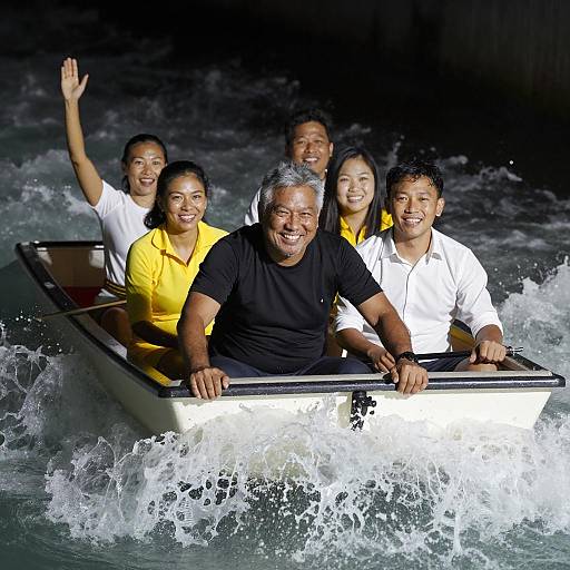 Joyful Night Ride on Water Slide