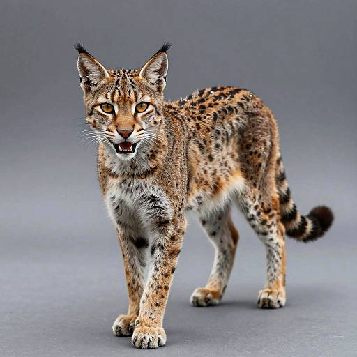 Lynx in Motion with Amber Eyes