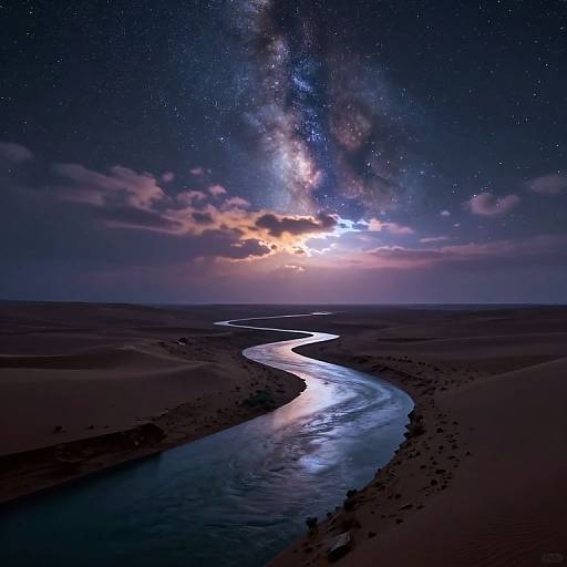 Celestial River Over Starlit Desert