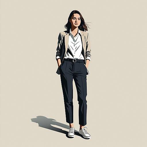 Minimal Flat Business Casual Woman Illustration