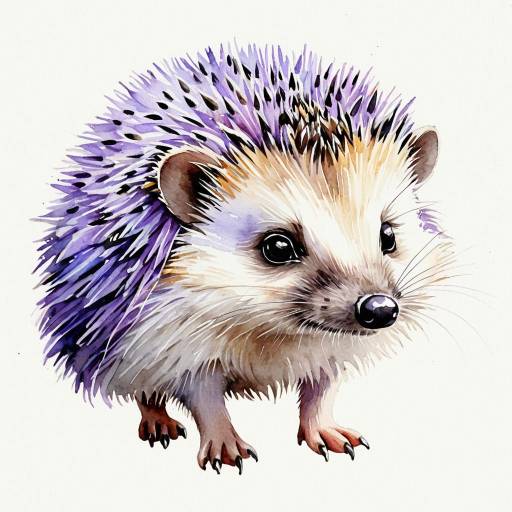 Watercolor Hedgehog Illustration