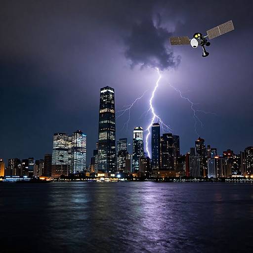 Futuristic City Skyline at Night