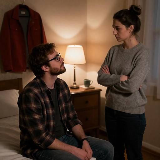 Intimate Moment Between Man and Woman