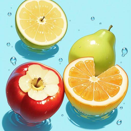 Delicate Still Life of Fruits and Water Delicate Still Life of Fruits and Water