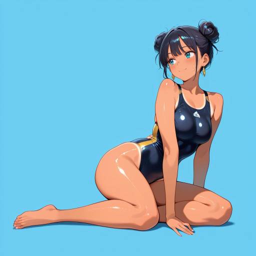 Graceful Woman in Swimsuit with Jewelry Graceful Woman in Swimsuit with Jewelry