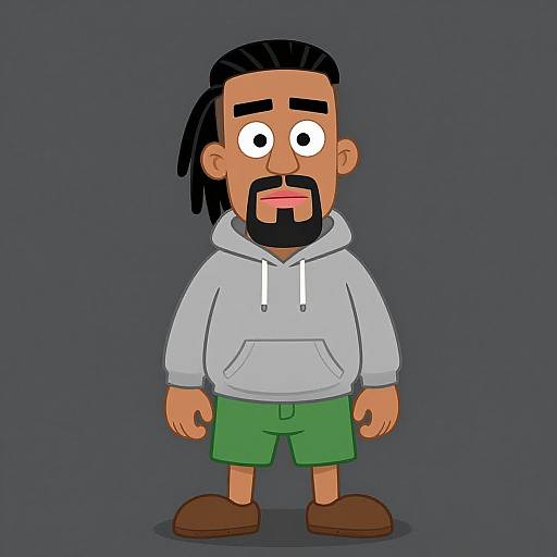 Cartoon Rasta Man in Hoodie