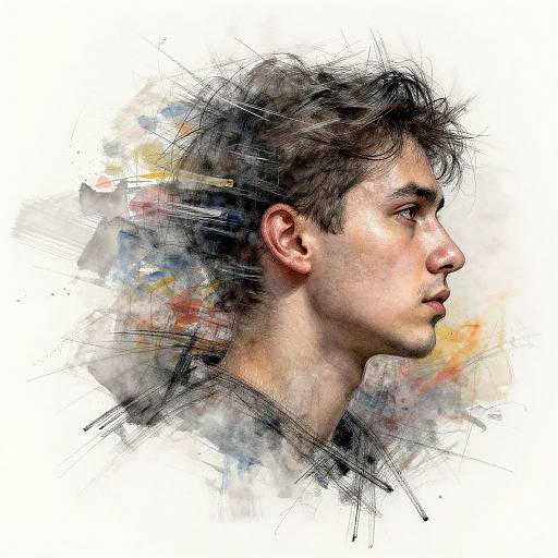 Young Man's Artistic Sketch Profile