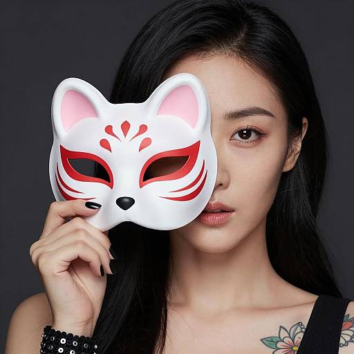 Mystique: Asian Woman with Fox Mask