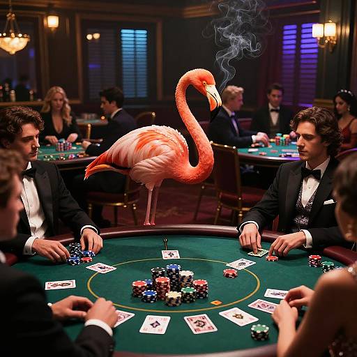 Film-Noir Flamingo Casino Showdown