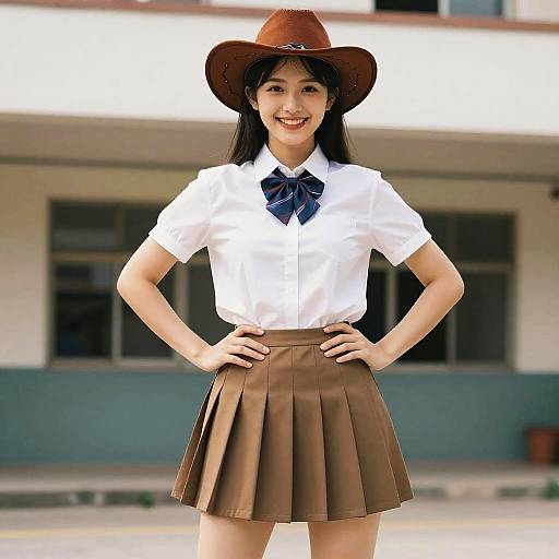 Photorealistic Cowboy Shot of a Young Woman