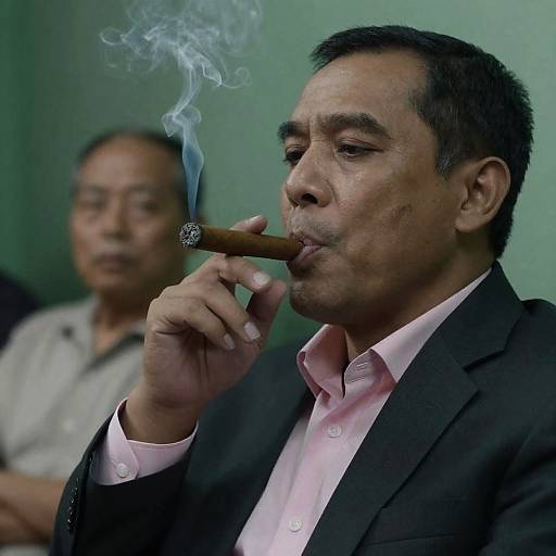 Sophisticated Man Enjoying a Cigar