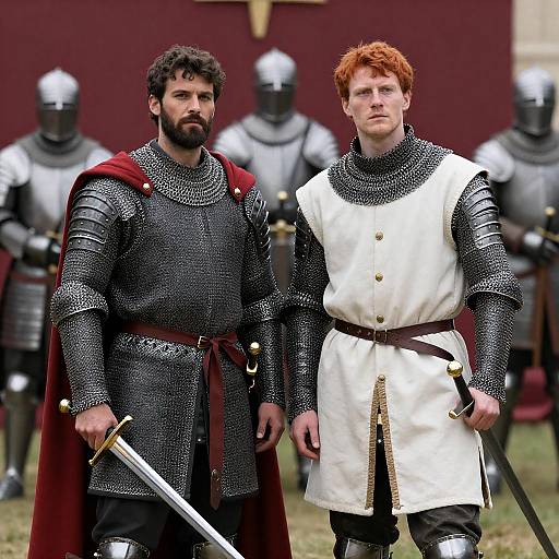 Two Knights in Medieval Armor Portrait