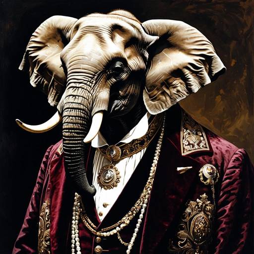 Regal Elephant in Opulent Attire