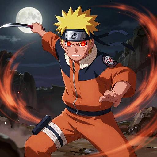 Fiery Red Eye Naruto Battle