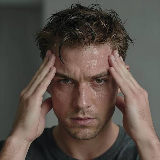 Intense Man with Slicked-Back Hair