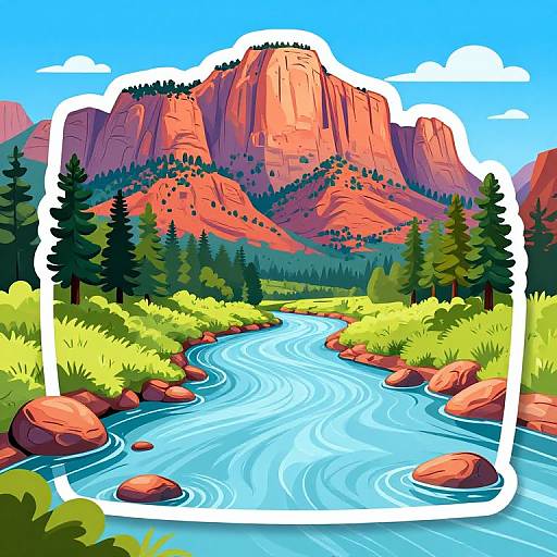 Epic Outdoor Caricature Sticker