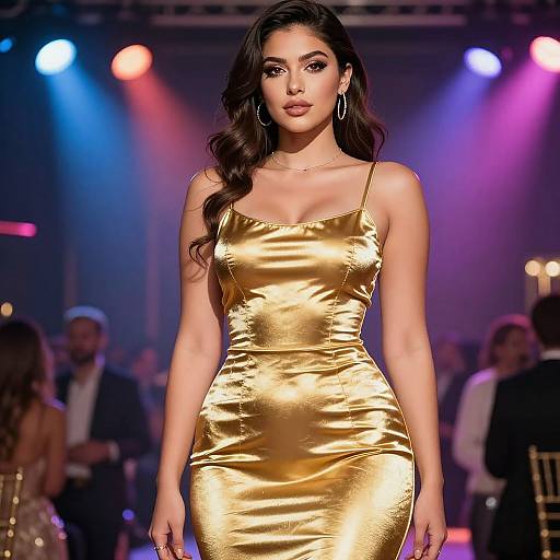 Glamorous Gold Dress Party Scene