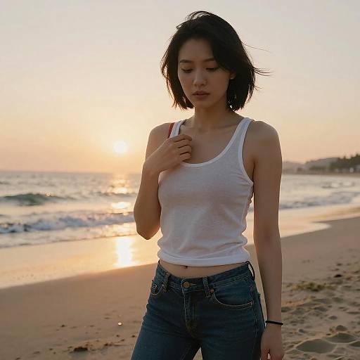 Elegant Sunset Portrait of a Woman